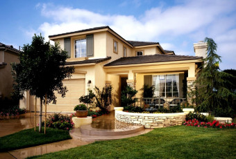 Картинка города -+здания +дома цветы дом деревья