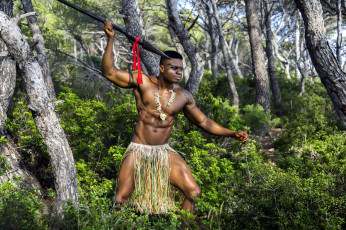 Картинка мужчины -+unsort лес воин тату копье лента