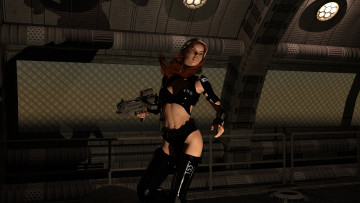 Картинка 3д+графика фантазия+ fantasy оружие фон взгляд девушка