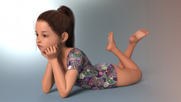 Картинка 3д+графика люди+ people девочка фон взгляд