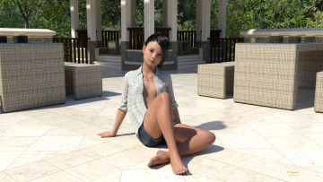 Картинка 3д+графика люди+ people фон взгляд девочка