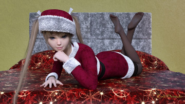 Картинка 3д+графика праздники+ holidays фон взгляд девочка