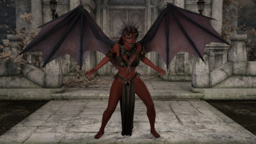 Картинка 3д+графика существа+ creatures взгляд девушка демон фон