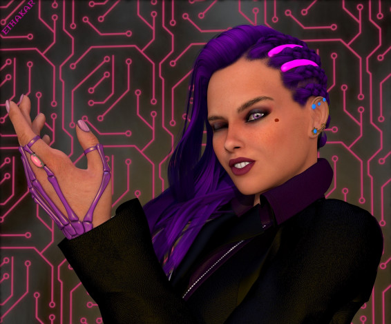 Обои картинки фото 3д графика, фантазия , fantasy, фон, взгляд, девушка