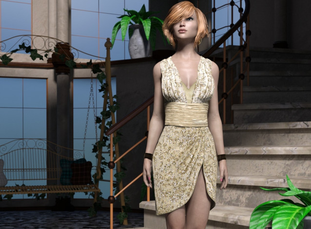 Обои картинки фото 3д графика, люди , people, фон, девушка, взгляд