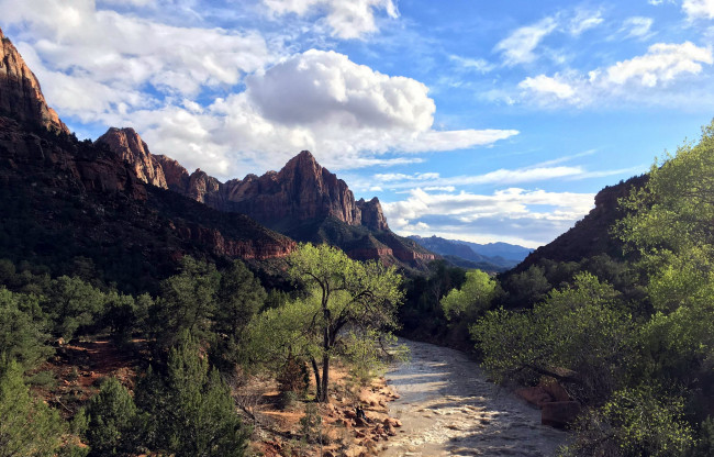 Обои картинки фото природа, горы, деревья, река, вода