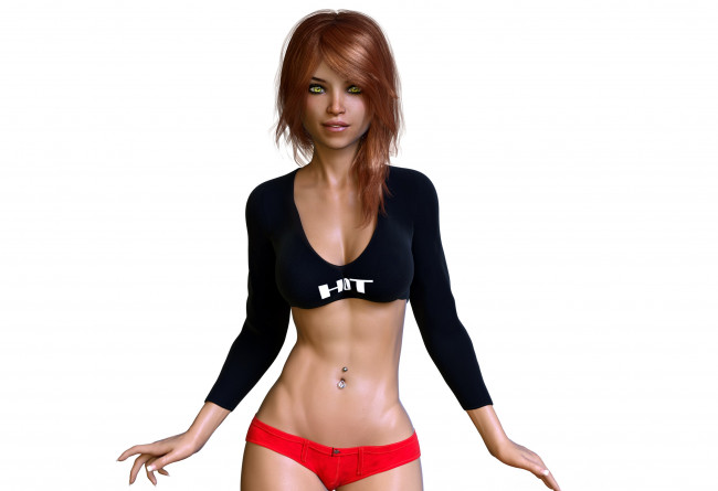 Обои картинки фото 3д графика, люди , people, фон, взгляд, девушка