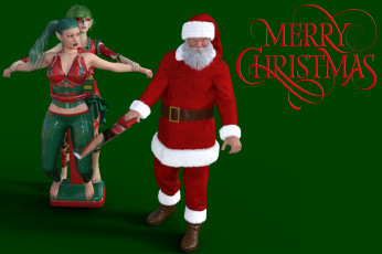 Картинка 3д+графика праздники+ holidays взгляд эльфийки фон