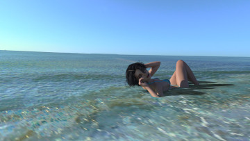 Картинка 3д+графика люди+ people девушка взгляд фон