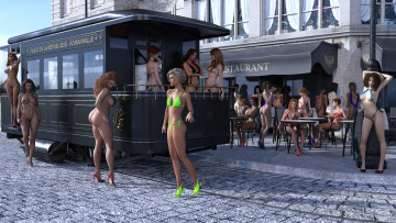 Картинка 3д+графика люди+ people фон взгляд девушки