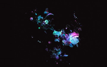 обоя векторная графика, животные , animals, пятна, цветы, бабочки