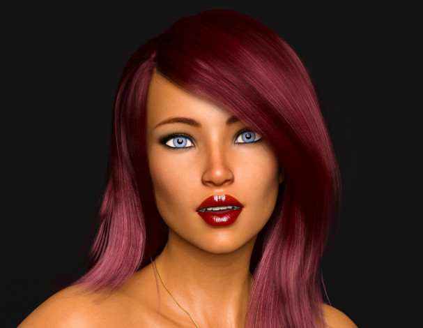 Обои картинки фото 3д графика, портрет , portraits, девушка, взгляд, фон