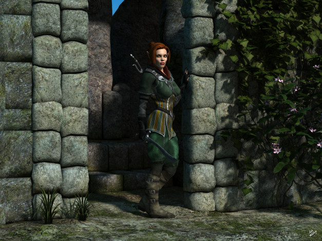 Обои картинки фото 3д графика, эльфы , elves, фон, эльфийка, взгляд