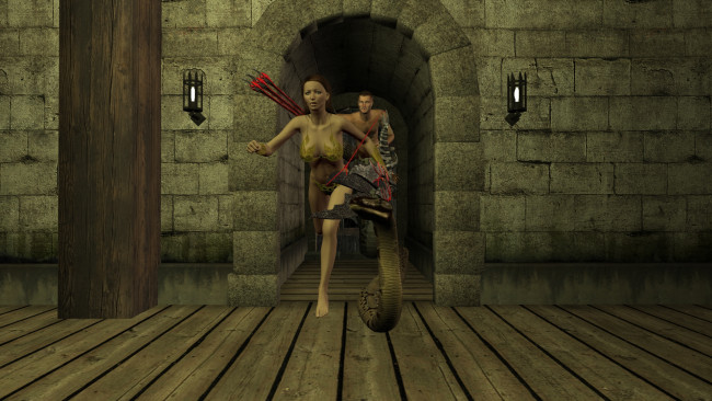 Обои картинки фото 3д графика, фантазия , fantasy, девушка, взгляд, фон