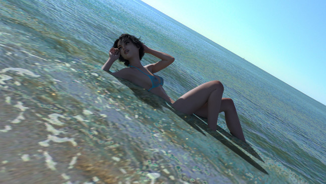 Обои картинки фото 3д графика, люди , people, девушка, взгляд, фон