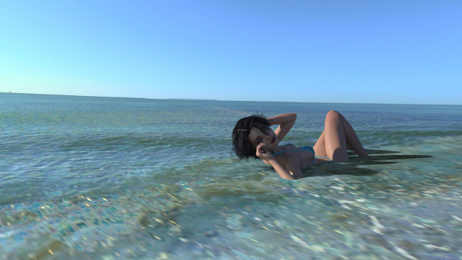 Обои картинки фото 3д графика, люди , people, девушка, взгляд, фон