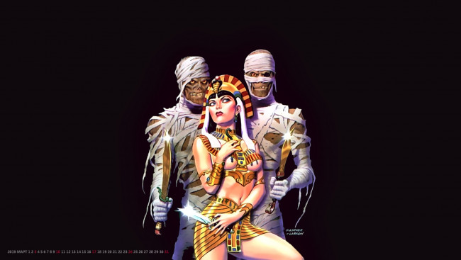Обои картинки фото календари, фэнтези, нежить, бинт, мумия, девушка