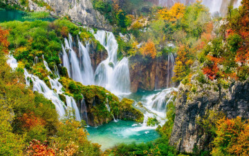 Картинка plitvice+lakes croatia природа водопады plitvice lakes