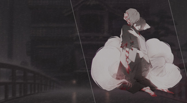 Обои картинки фото аниме, животные,  существа, двое