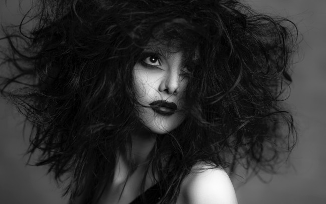Обои картинки фото девушки, - черно-белые, монохром