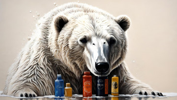 обоя рисованное, животные,  медведи, нейросети, графика, нейроарт, ai, art, нейронные, сети, рисунки, нейро, искусство, нейрографика, graphics, neuroart, neural, networks, drawings, neuro, neurography