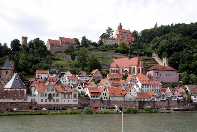 Обои картинки фото города, панорамы, hirschhorn, германия