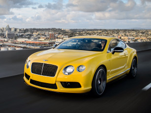 Картинка автомобили bentley желтый s coupe v8 gt continental