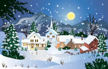 Картинка векторная+графика зима