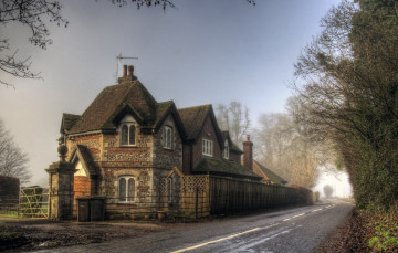 Картинка gatehouse города -+здания +дома дом улица дорога