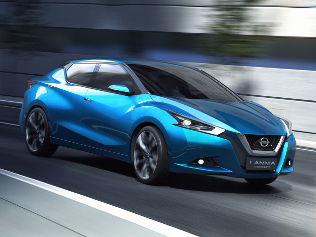 Обои картинки фото автомобили, nissan, datsun, синий, 2014, concept, lannia