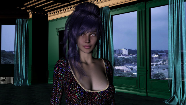 Обои картинки фото 3д графика, portraits , портрет, взгляд, девушка, фон