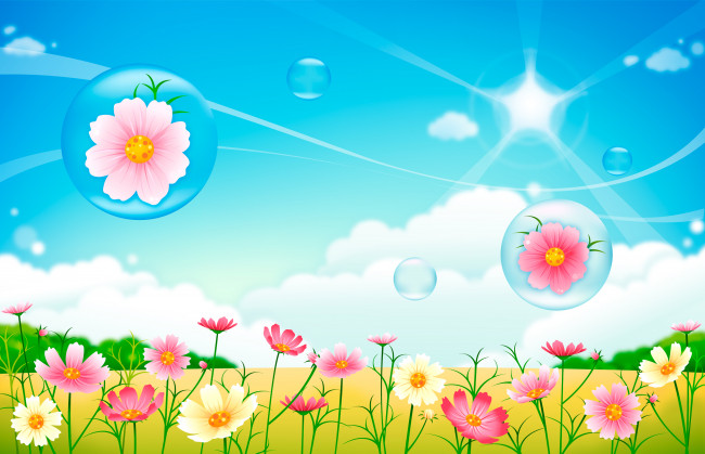 Обои картинки фото векторная графика, космея