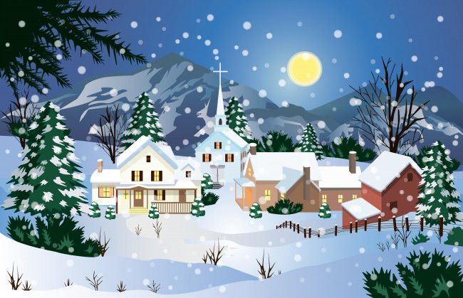 Обои картинки фото векторная графика, зима