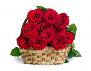 Картинка цветы розы корзинка