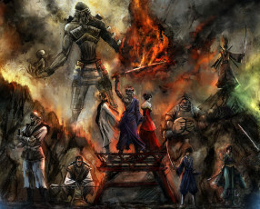 Картинка аниме rurouni+kenshin арт люди