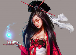 Картинка фэнтези девушки фэнтази арт девушка взгляд магия шар фон