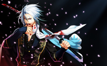 Картинка аниме hakuoki кровь hakuouki shinsengumi kitan катана арт парень