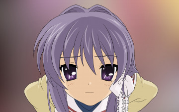Картинка аниме clannad взгляд девушка фон