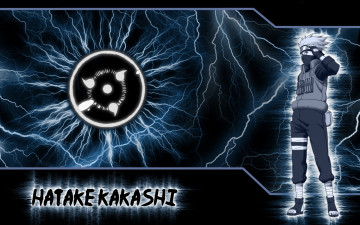 Картинка аниме naruto kakashi молния гроза шиноби hatake shinobi sharingan ниндзя