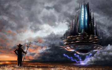 Картинка фэнтези космические+корабли +звездолеты +станции средство крестьянин инопланетное транспорттное вилы мир иной