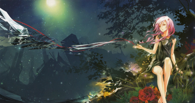 Обои картинки фото аниме, guilty crown, yuzuriha, inori