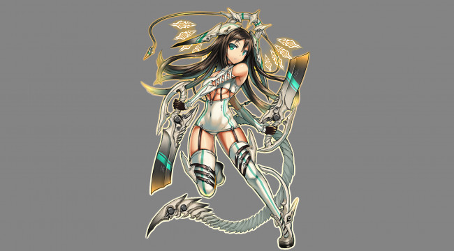 Обои картинки фото аниме, оружие,  техника,  технологии, девушка, арт