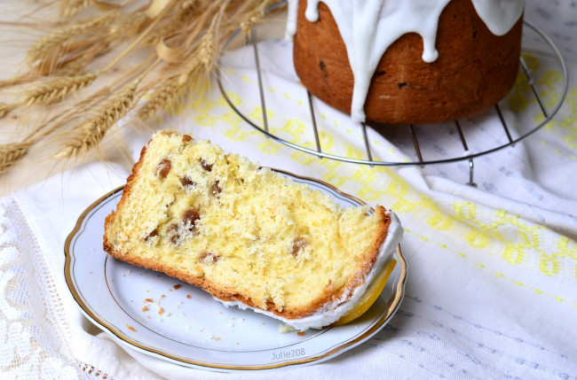 Обои картинки фото праздничные, пасха, колоски, изюм, кулич