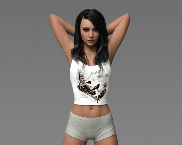 Обои картинки фото 3д графика, люди , people, фон, взгляд, девушка