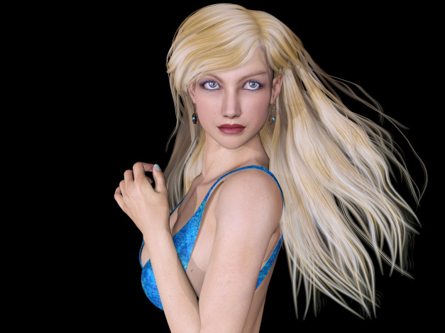 Обои картинки фото 3д графика, люди , people, блондинка, фон, взгляд, девушка