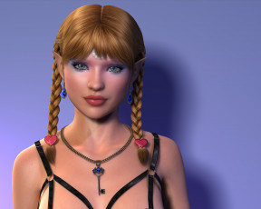 обоя 3д графика, эльфы , elves, эльфийка, взгляд, фон