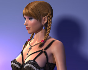 обоя 3д графика, эльфы , elves, эльфийка, взгляд, фон