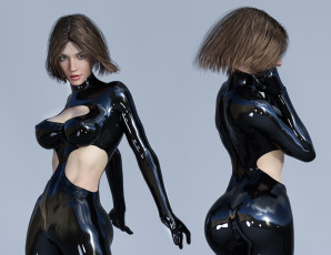 Картинка 3д+графика люди+ people взгляд фон девушка