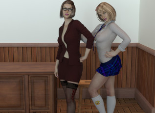 Картинка 3д+графика люди+ people девушки взгляд фон