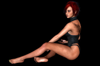 Картинка 3д+графика люди+ people девушка взгляд фон